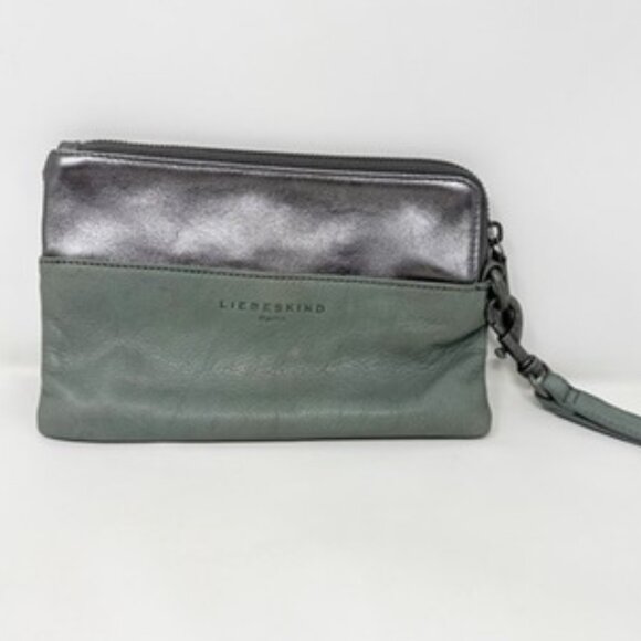 Liebeskind Wristlet Berlin Metallic and Gray Clutch - Picture 1 of 6